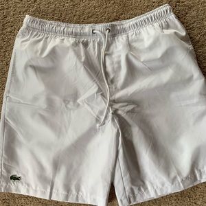 Lacoste men’s lined tennis shorts white Large NWOT